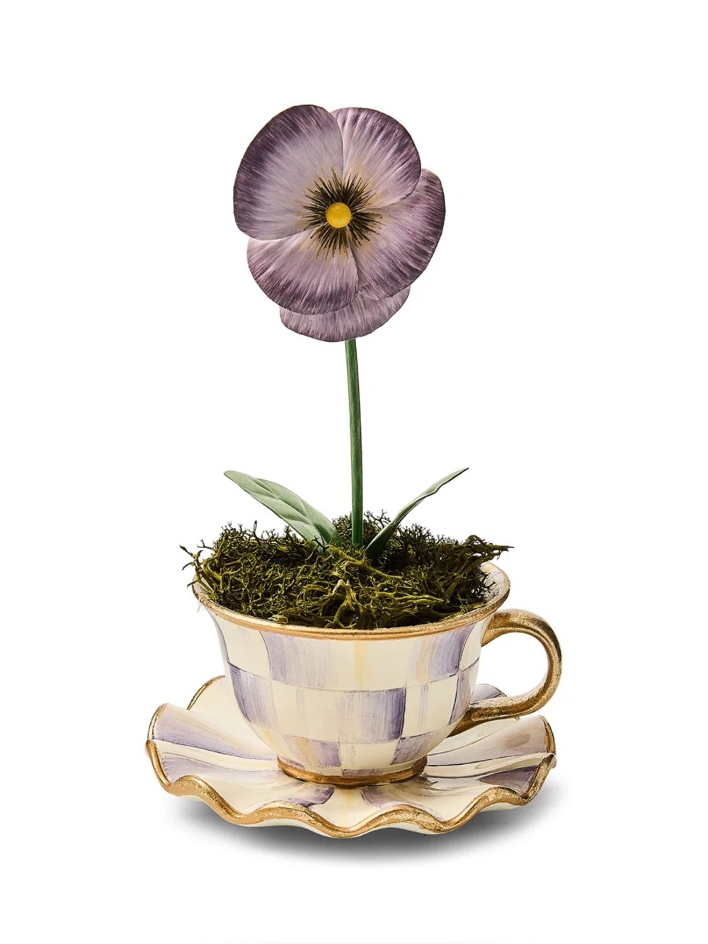 MacKenzie-Childs Violet Teacup Pansy